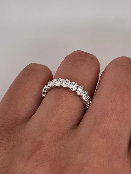 2.94 Carat Shared Prong Diamond Eternity Band in Platinum