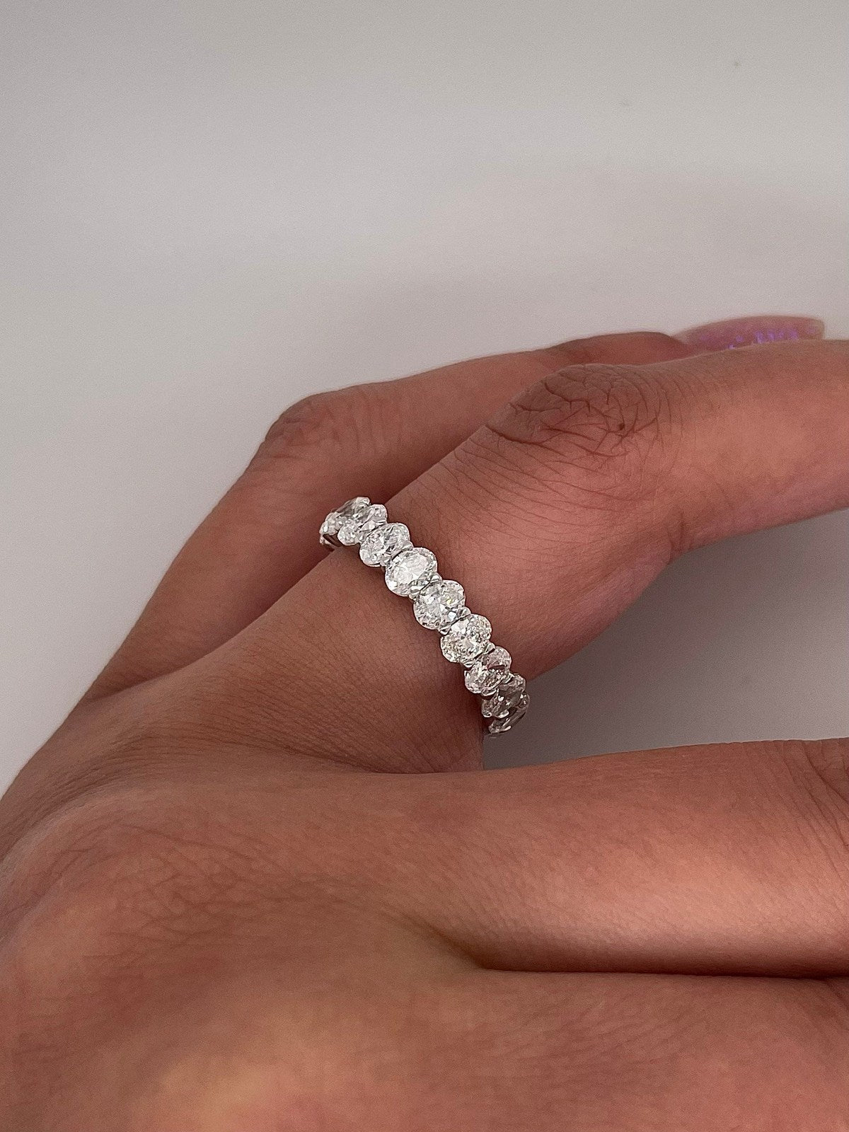 2.94 Carat Shared Prong Diamond Eternity Band in Platinum
