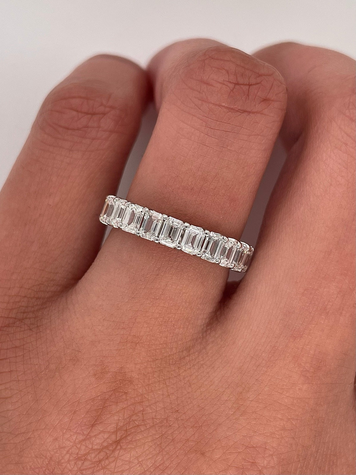 3.49 Carat Shared Prong Diamond Eternity Band in Platinum