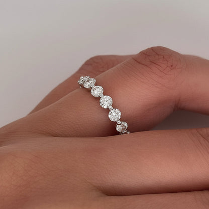 1.90 Carat Shared Prong Diamond Eternity Band in 14K White Gold