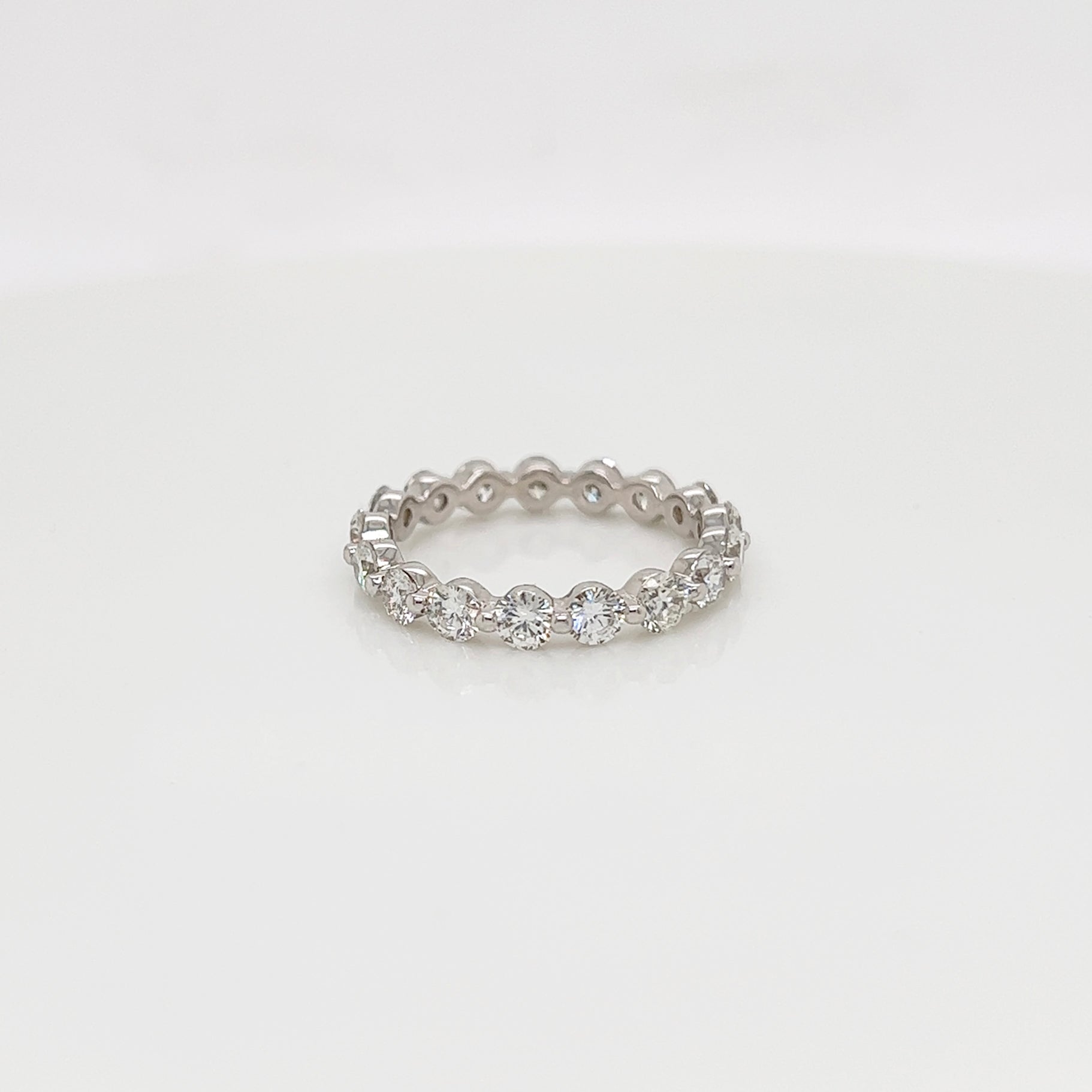 1.90 Carat Shared Prong Diamond Eternity Band in 14K White Gold