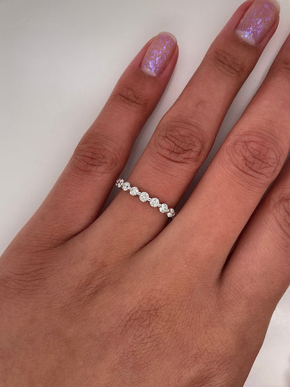 1.29 Carat Shared Ball Prong Diamond Eternity Band in 14K White Gold
