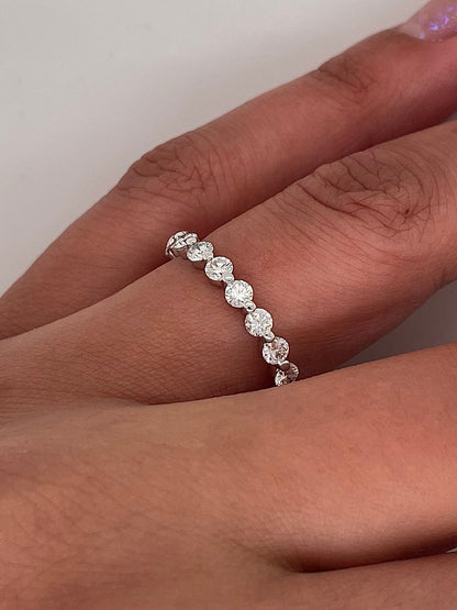 1.29 Carat Shared Ball Prong Diamond Eternity Band in 14K White Gold