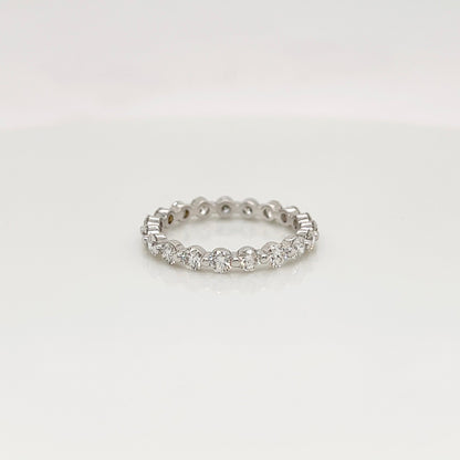 1.29 Carat Shared Ball Prong Diamond Eternity Band in 14K White Gold