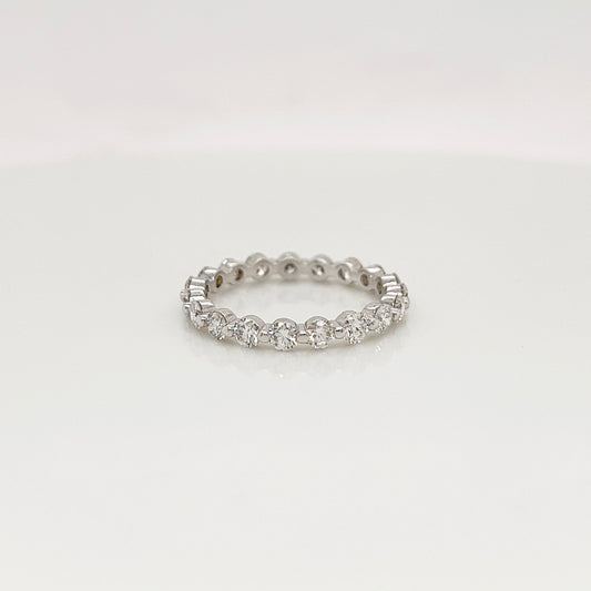 1.29 Carat Shared Ball Prong Diamond Eternity Band in 14K White Gold