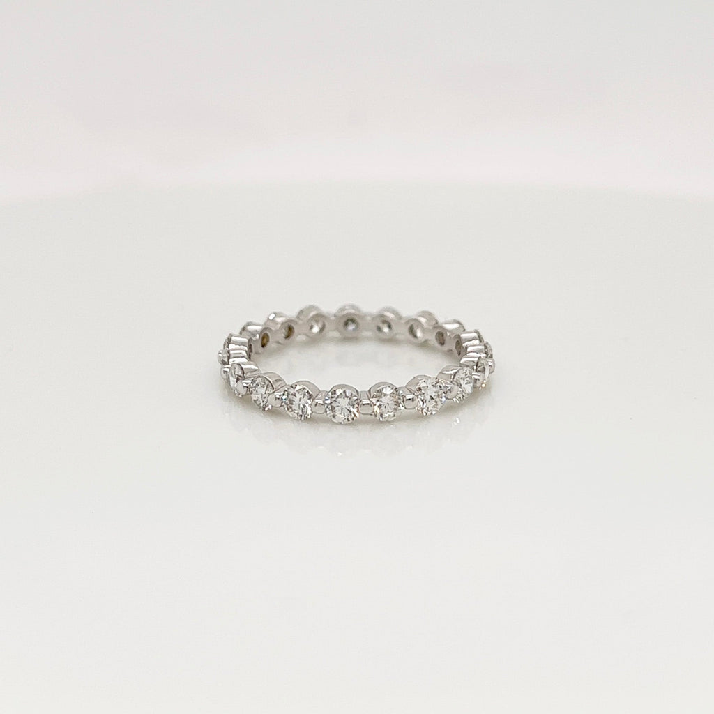 1.29 Carat Shared Ball Prong Diamond Eternity Band in 14K White Gold