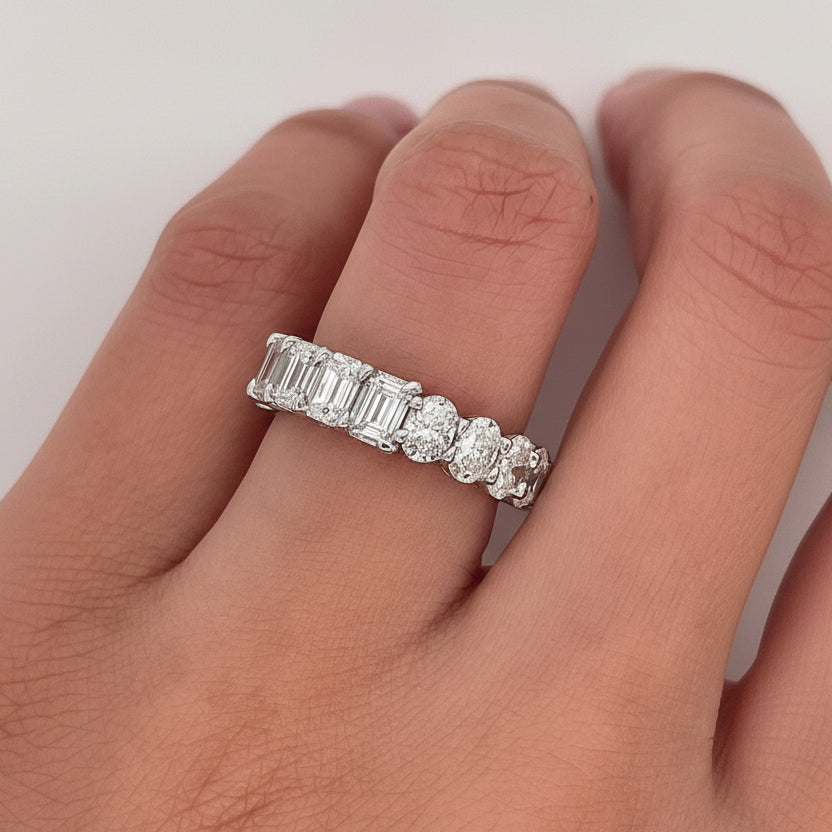 5.74 Carat Shared Prong Diamond Eternity Band in Platinum 5.74 ct. tw.
