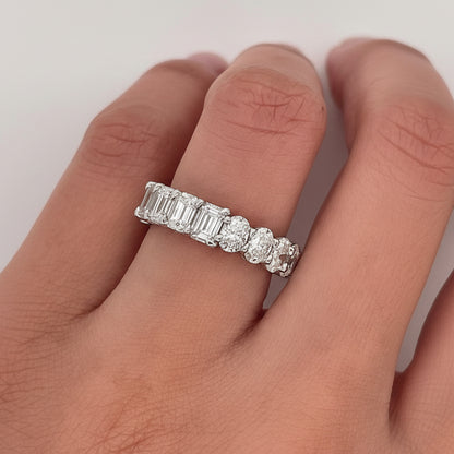 5.74 Carat Shared Prong Diamond Eternity Band in Platinum 5.74 ct. tw.