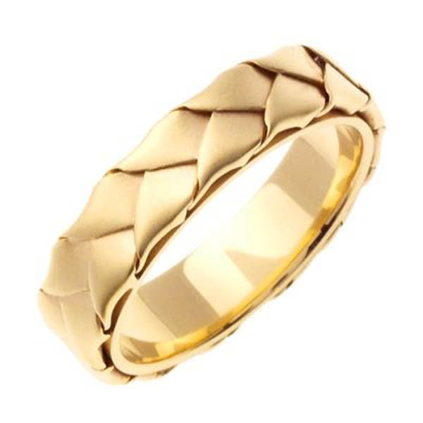 14K 5mm Handmade Wedding Ring in 14K Yellow Gold