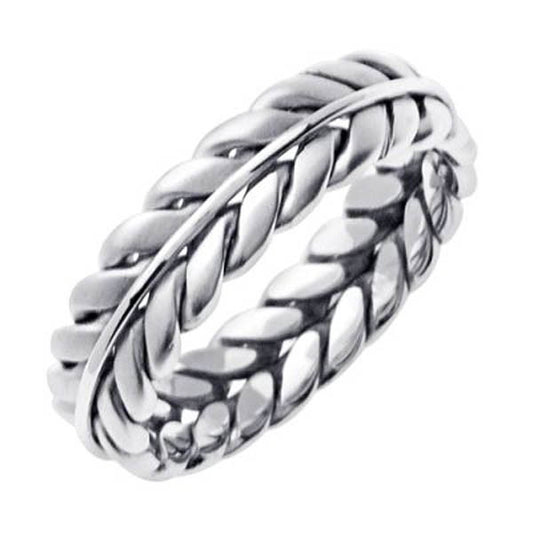 14K White Gold Wedding Band in 14K White Gold