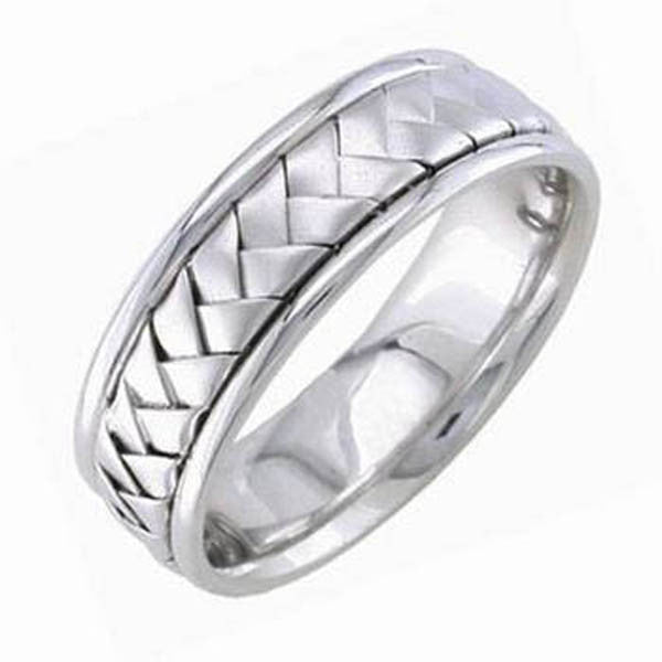 Unisex Wedding Band in 14K White Gold
