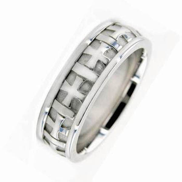 14K White Gold Wedding Band in 14K White Gold