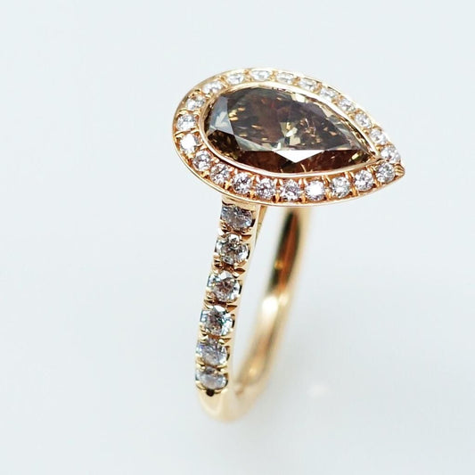 "LADRG01610" Fancy Brown Diamond Engagement Ring