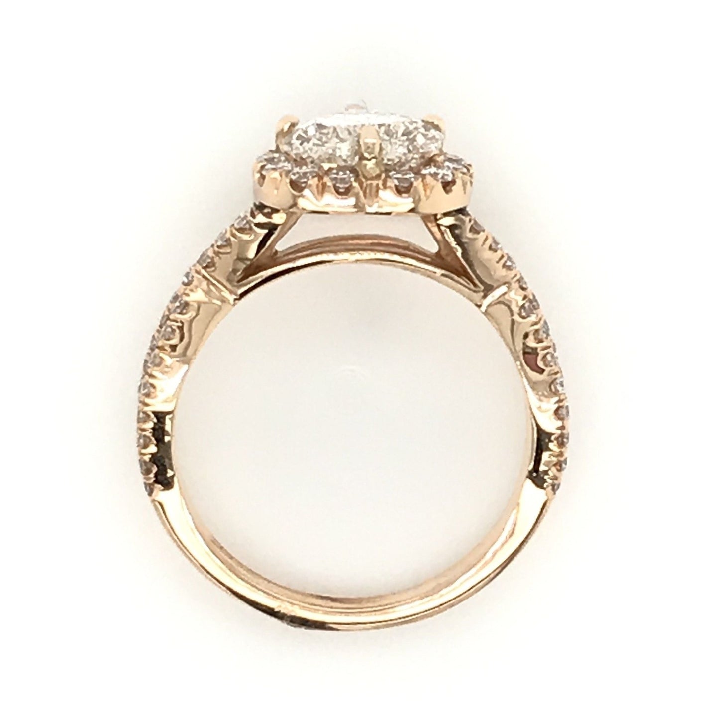 "ENGR02995" Heart Shape Halo Twist Rose Gold Engagement Ring