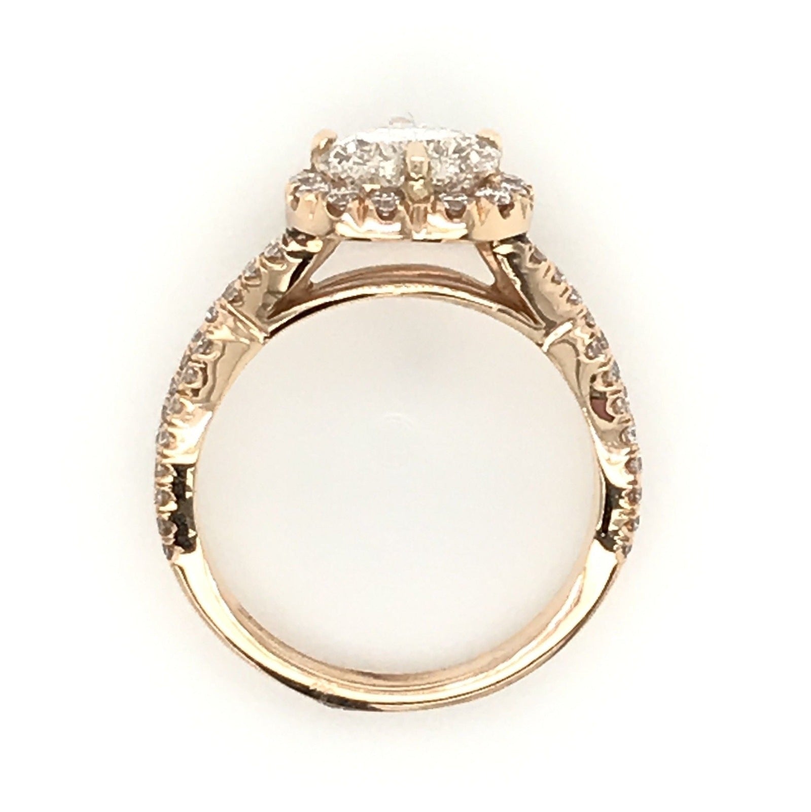 "ENGR02995" Heart Shape Halo Twist Rose Gold Engagement Ring