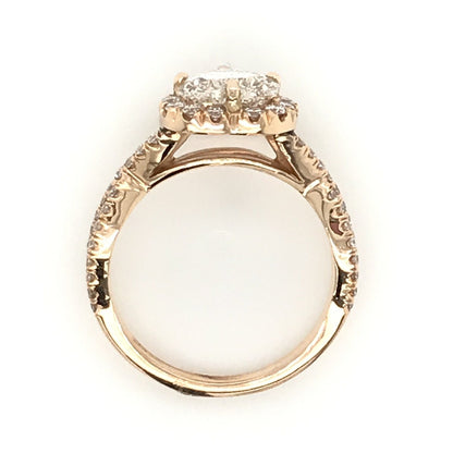 "ENGR02995" Heart Shape Halo Twist Rose Gold Engagement Ring