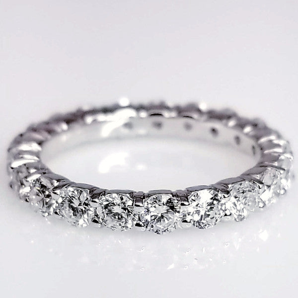 "ETNBD03043" Forever Diamond Shared Prong Eternity Ring in 18K White Gold
