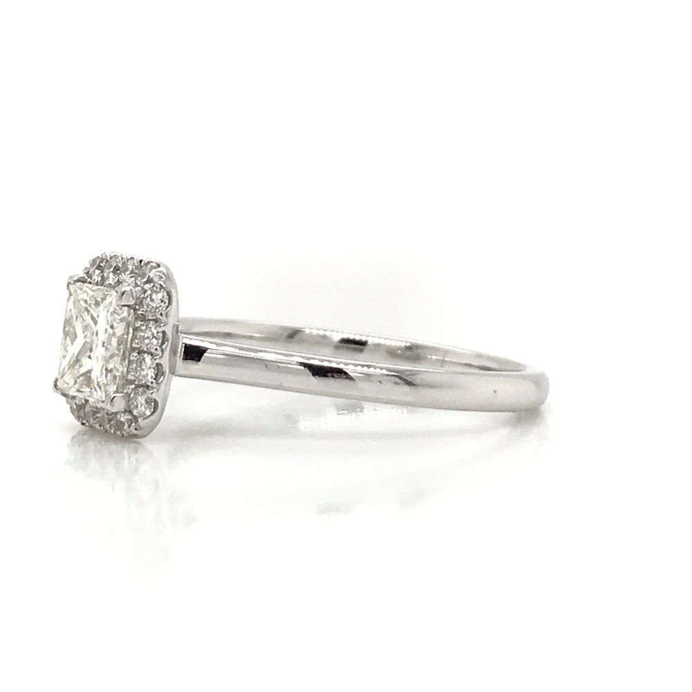 "ENGR03120" Princess Cut Halo Set Diamond Engagement Ring