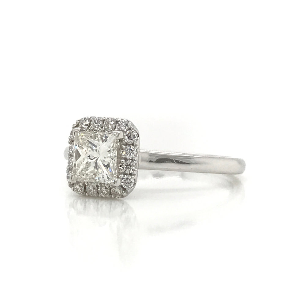 "ENGR03120" Princess Cut Halo Set Diamond Engagement Ring