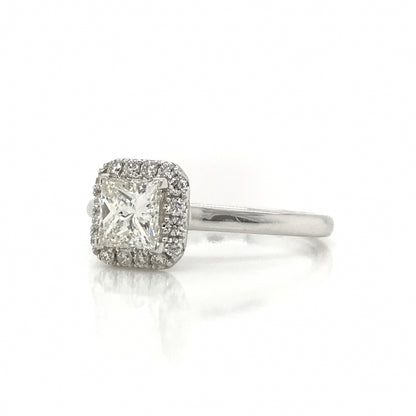 Princess Cut Halo Set Diamond Engagement Ring