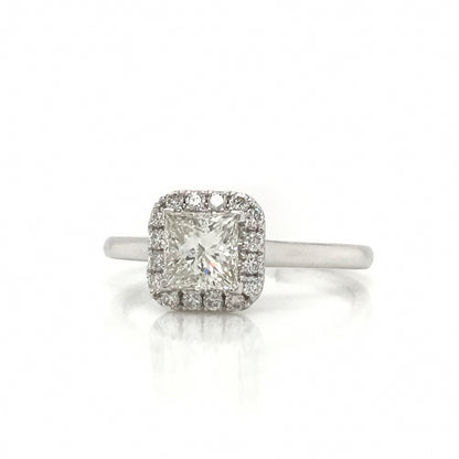 Princess Cut Halo Set Diamond Engagement Ring