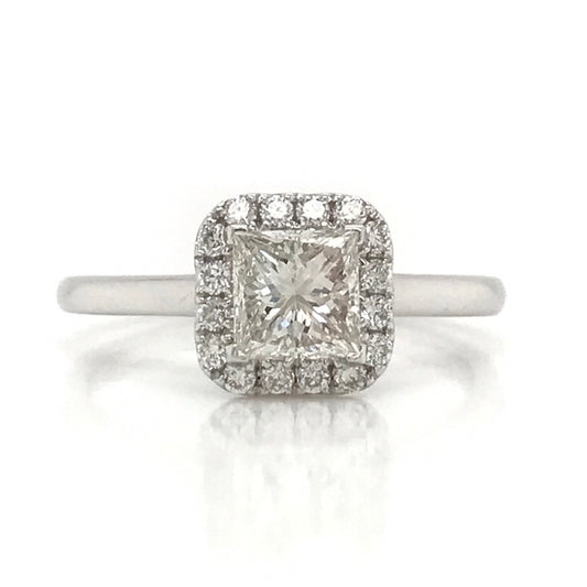 "ENGR03120" Princess Cut Halo Set Diamond Engagement Ring