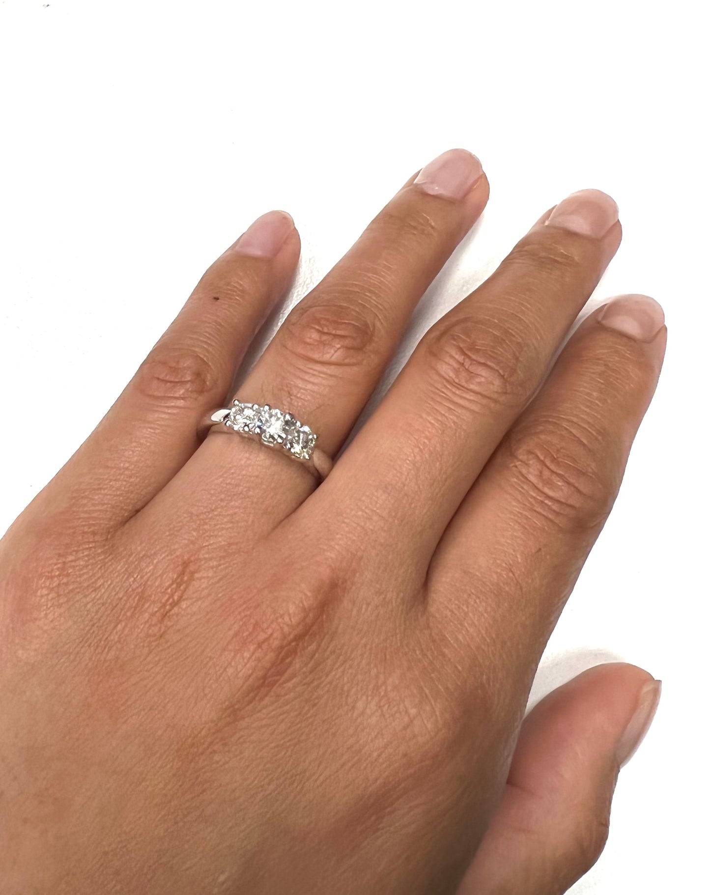 1.05 Total Carat Three Stone Diamond Engagement Ring