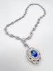 Handmade 17.17 Total Carat Sapphire and Diamond White Gold Pendant Necklace, GIA