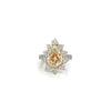 7.26 Total Carat Pear Shaped Halo GIA-certified Yellow Natural Diamond Ring