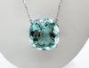 Splendid 48.46 Carat Cushion Cut Aquamarine Pendant in a 14 Karat White Gold Chain, GIA