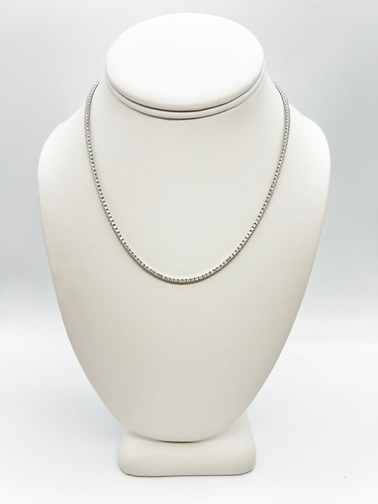 4.66 Carat Diamond Tennis Necklace with Round Diamonds in White Gold