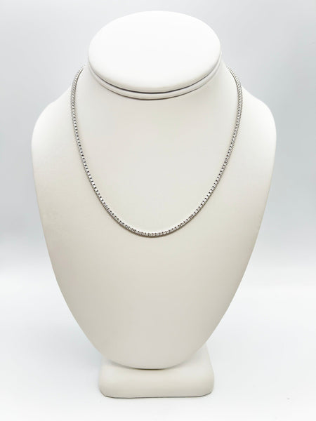 4.66 Carat Diamond Tennis Necklace with Round Diamonds in White Gold