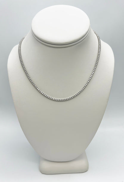 5.80 Carat Diamond Tennis Necklace with Round Diamonds in White Gold