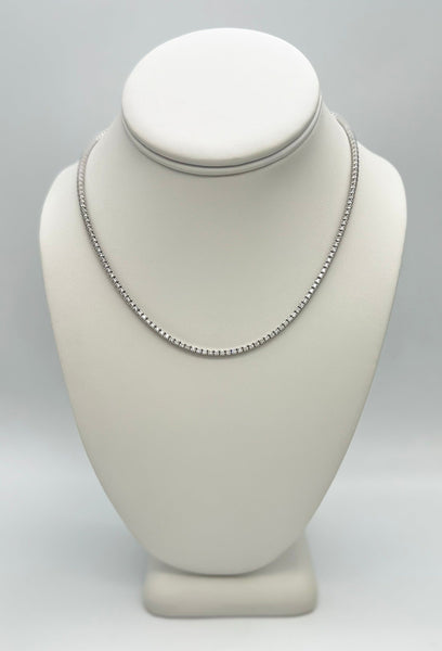 5.80 Carat Diamond Tennis Necklace with Round Diamonds in White Gold