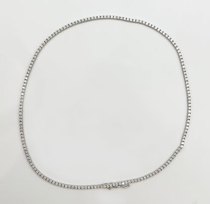5.80 Carat Diamond Tennis Necklace with Round Diamonds in White Gold