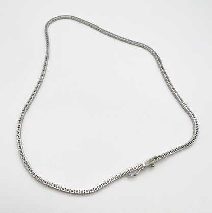 5.80 Carat Diamond Tennis Necklace with Round Diamonds in White Gold