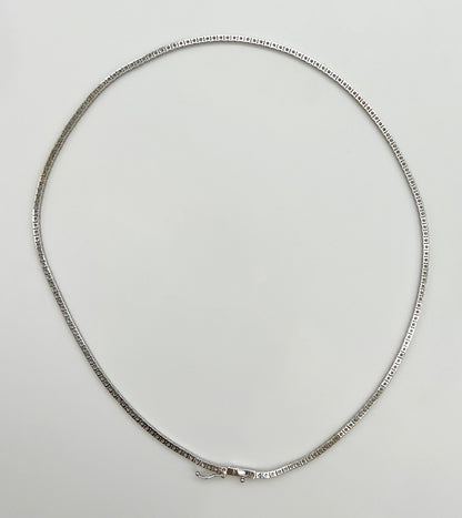 4.75 Carat Tennis Necklace with Round Diamonds in White Gold Chain