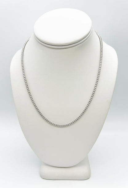 4.75 Carat Tennis Necklace with Round Diamonds in White Gold Chain