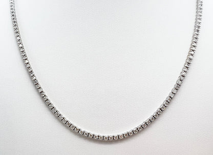 4.75 Carat Tennis Necklace with Round Diamonds in White Gold Chain