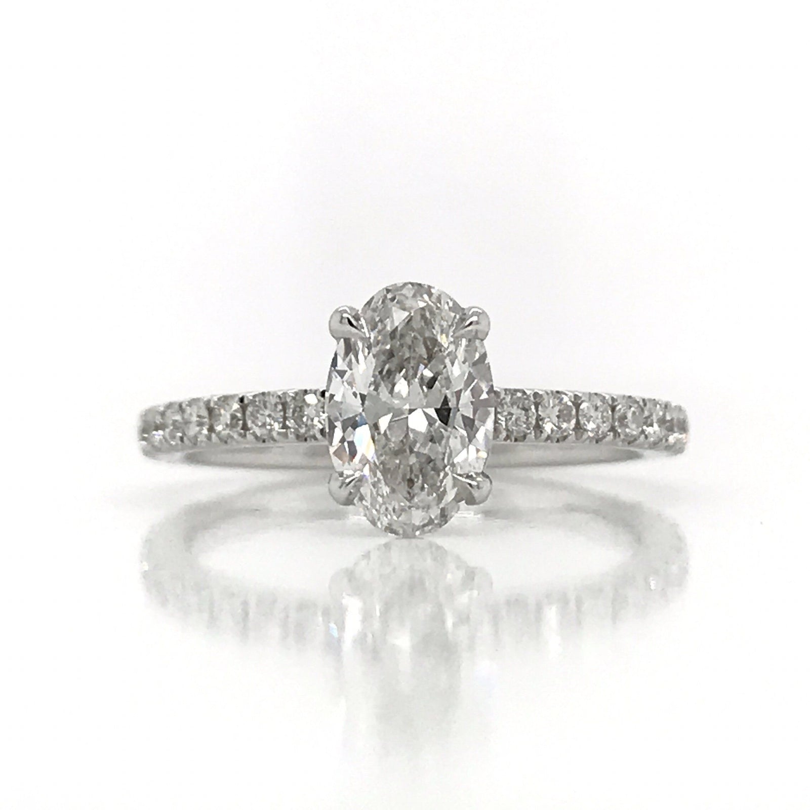"ENGR03101" 1.01 Carat Oval Shaped Hidden Halo Engagement Ring with MicroPavé