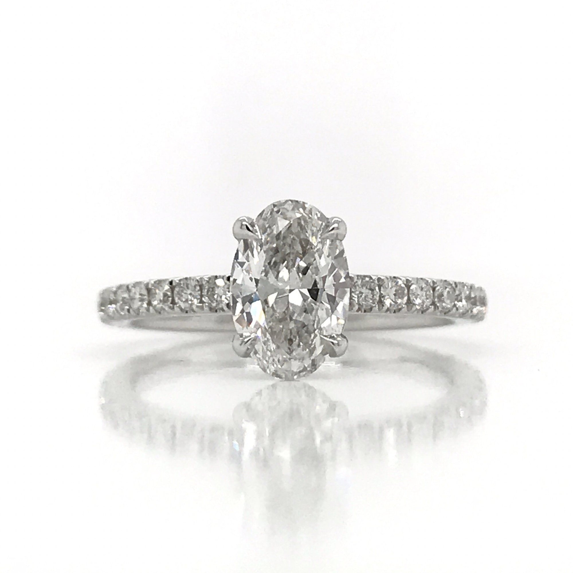 "ENGR03101" 1.01 Carat Oval Shaped Hidden Halo Engagement Ring with MicroPavé