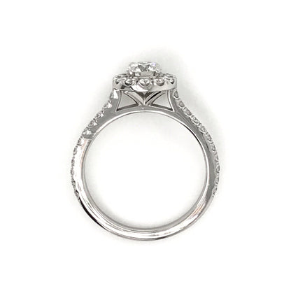 "ENGR03160" 0.41 Carat Round Diamond Halo Engagement Ring in Platinum