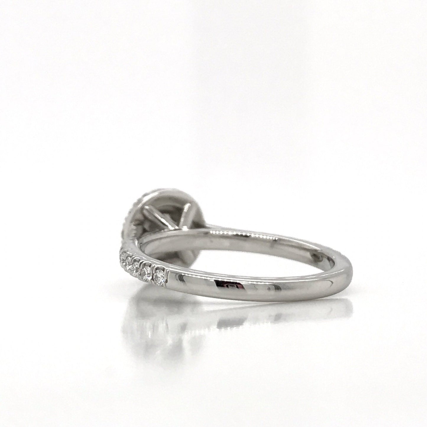 "ENGR03160" 0.41 Carat Round Diamond Halo Engagement Ring in Platinum