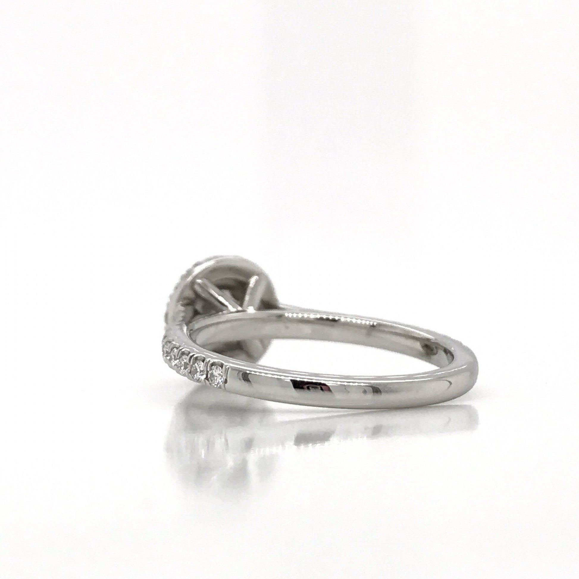 "ENGR03160" 0.41 Carat Round Diamond Halo Engagement Ring in Platinum