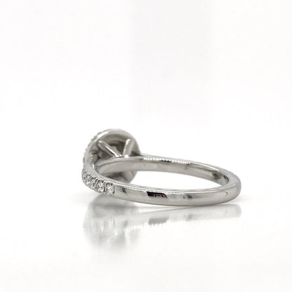 "ENGR03160" 0.41 Carat Round Diamond Halo Engagement Ring in Platinum