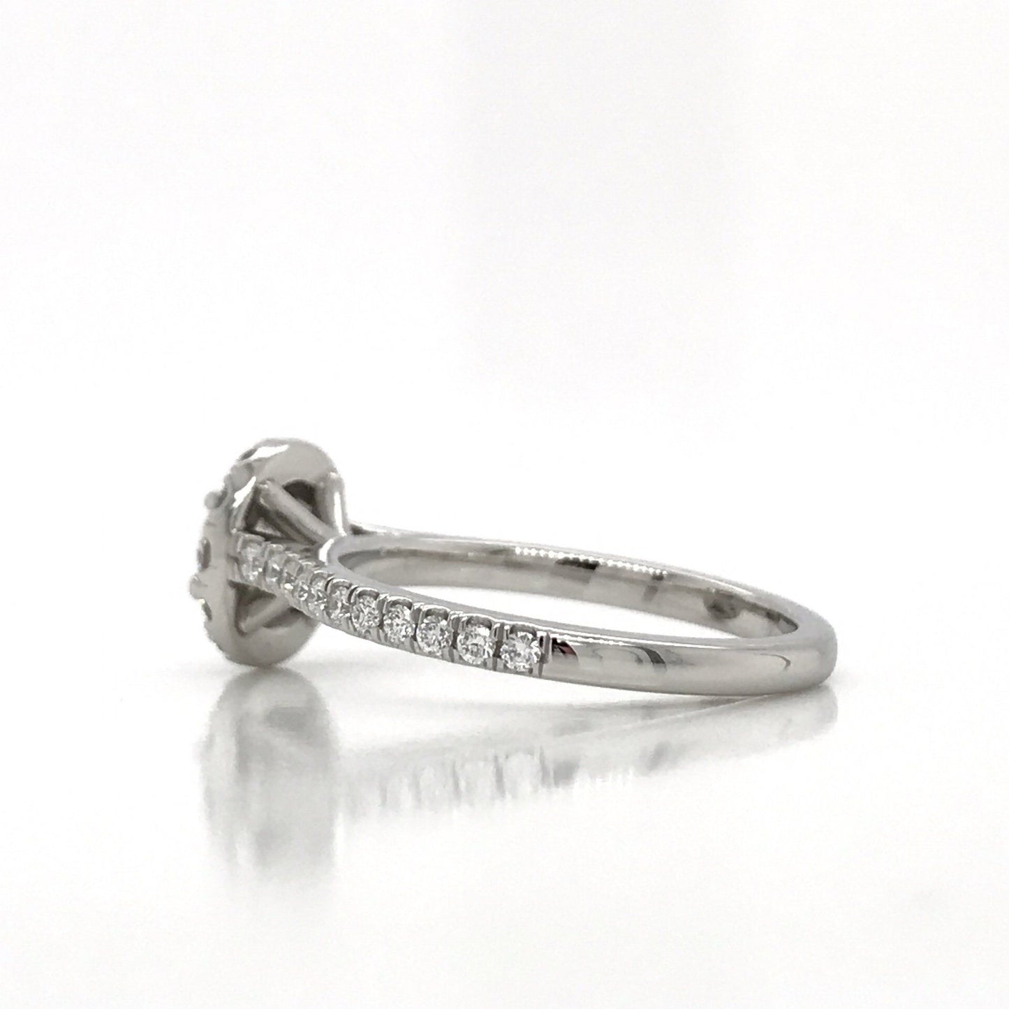 "ENGR03160" 0.41 Carat Round Diamond Halo Engagement Ring in Platinum
