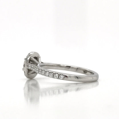 "ENGR03160" 0.41 Carat Round Diamond Halo Engagement Ring in Platinum