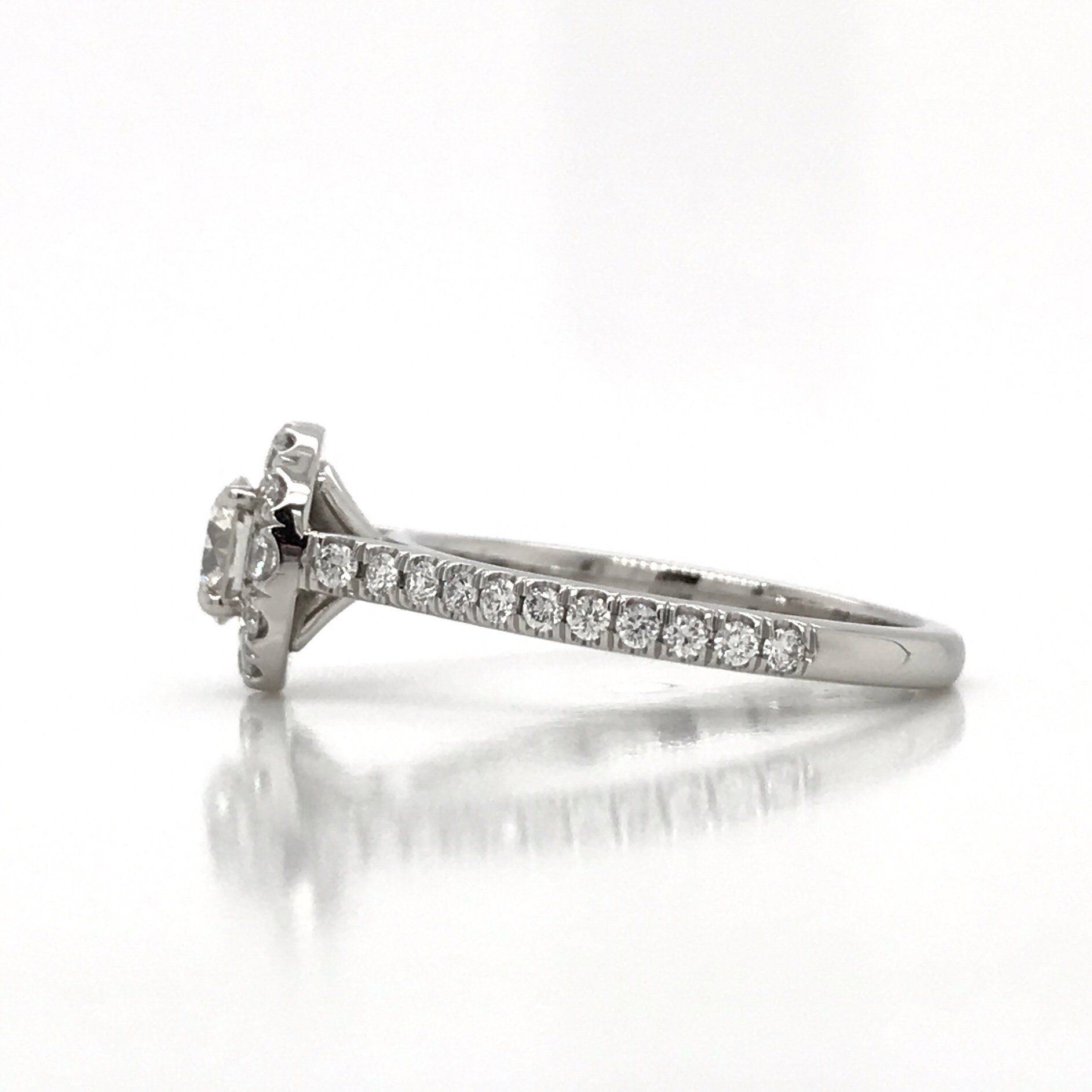 "ENGR03160" 0.41 Carat Round Diamond Halo Engagement Ring in Platinum