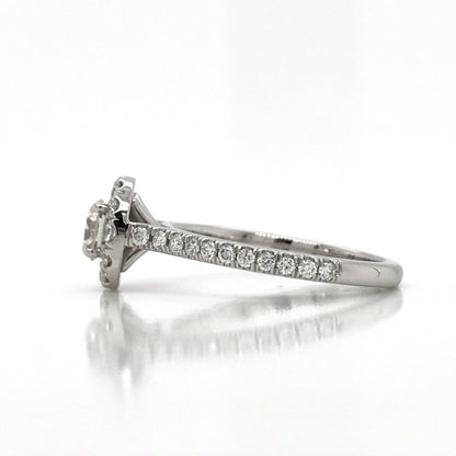 "ENGR03160" 0.41 Carat Round Diamond Halo Engagement Ring in Platinum