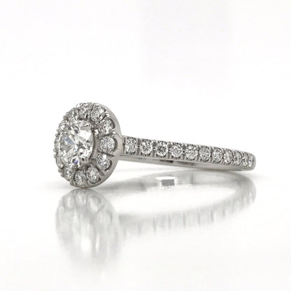 "ENGR03160" 0.41 Carat Round Diamond Halo Engagement Ring in Platinum